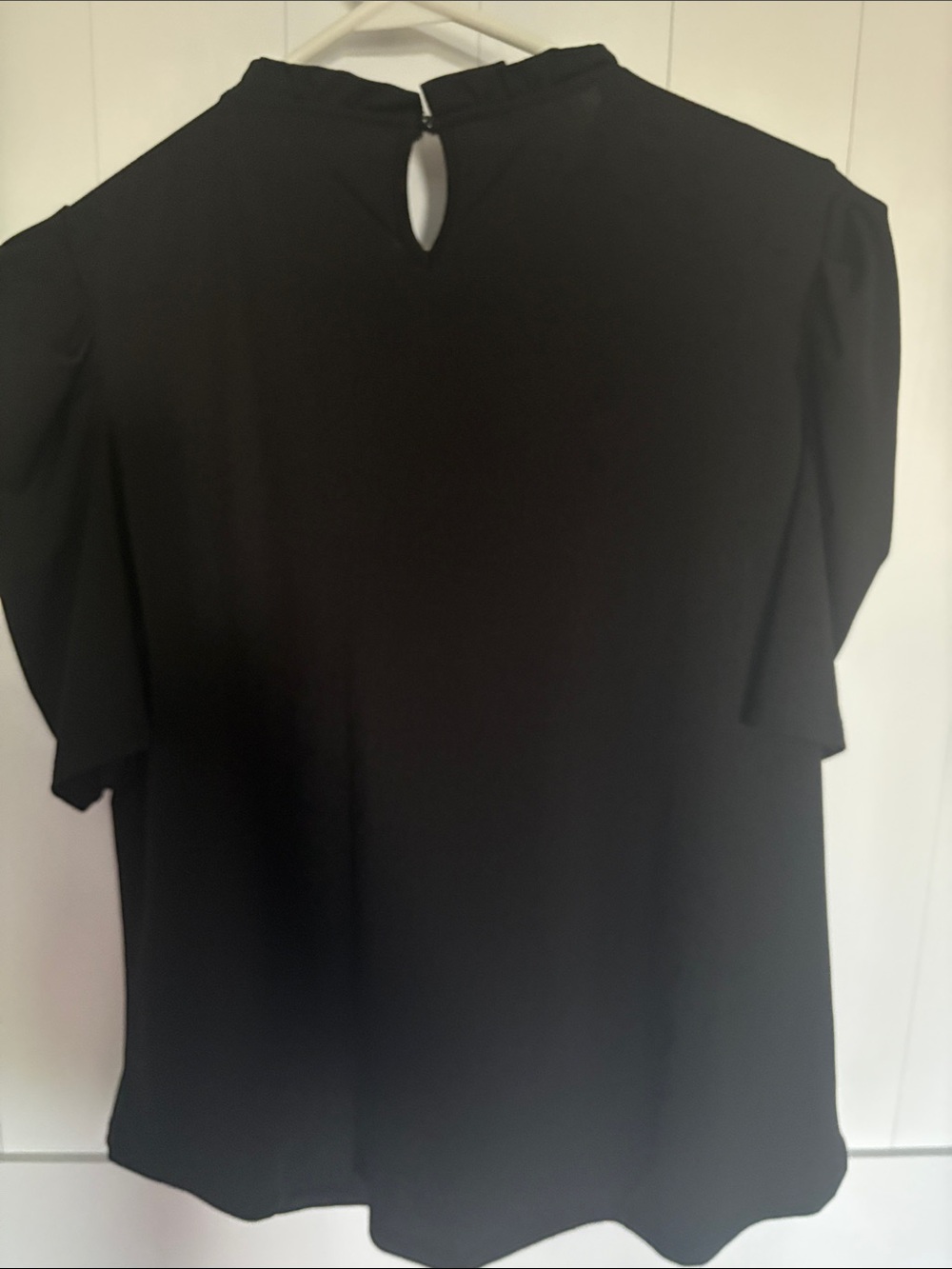 Adrianna Papell Black Smocked-Yoke Blouse - Picture 3 of 3